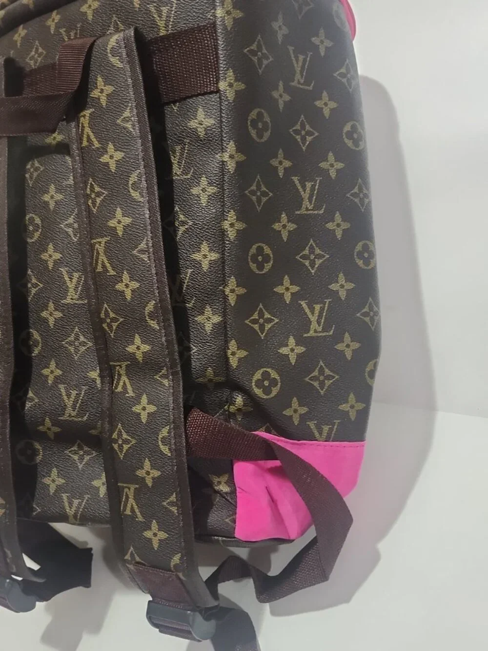 LV Beach Backpack Cooler Bag Brown and Pink.
